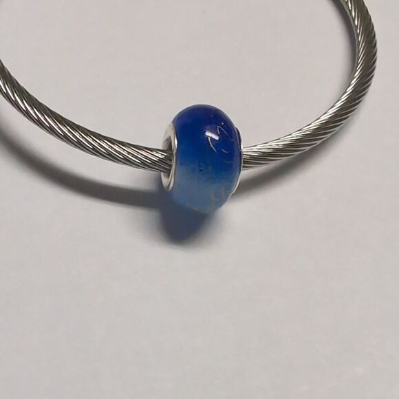 Blue Drizzled‎ with Gold Charm for Pandora Style Bracelet - Picture 4 of 5